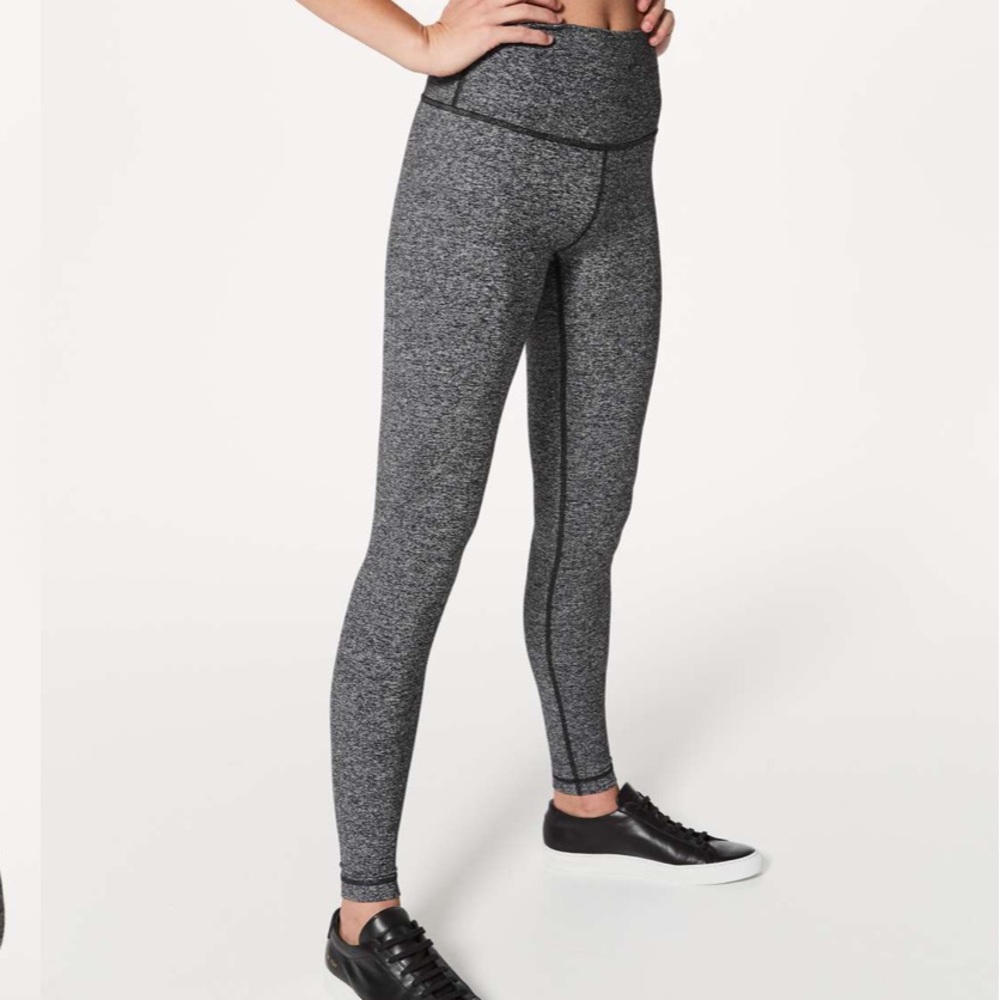 Lululemon Wunder Under High Rise 28” Leggings Size 6 Heathered Black